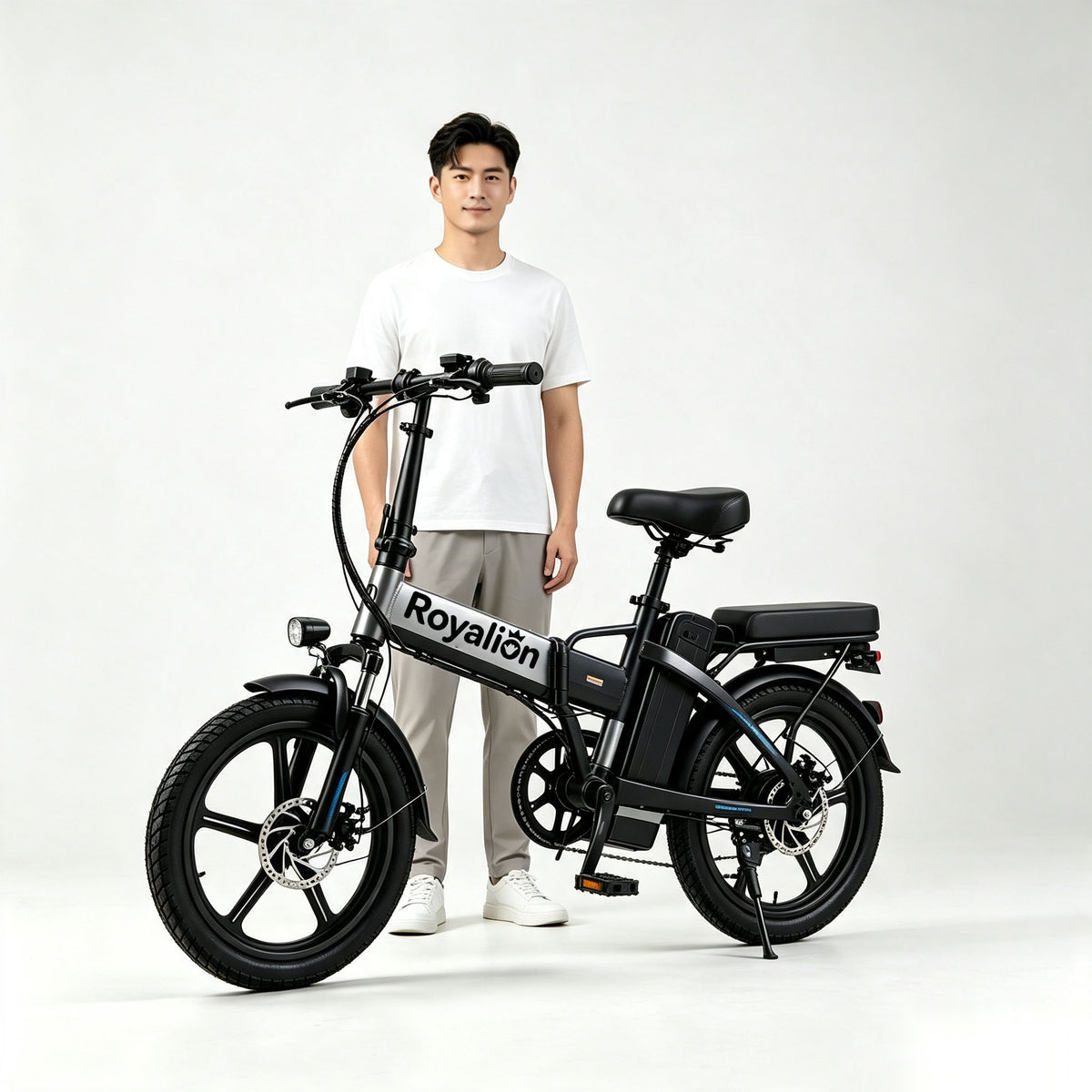 Royalion Folding Electric Bike, Multi-Mode Commuter Electric Bicycle, Eco-Friendly Lightweight E-Bike for Daily Urban Travel & Leisure Riding