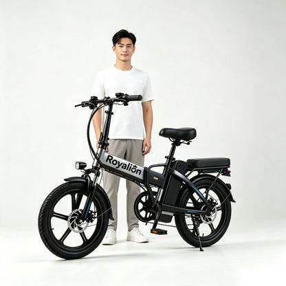 Royalion Folding Electric Bike, Multi-Mode Commuter Electric Bicycle, Eco-Friendly Lightweight E-Bike for Daily Urban Travel & Leisure Riding