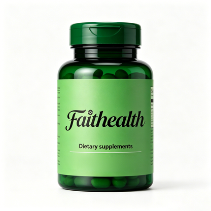 Faithealth Natural Green Plant Based Dietary Supplement Capsules, Daily Gut & Immune Support Wellness Pills, Vegan Non-GMO Gluten Free Herbal Nutritional Supplements for Men Women Adults
