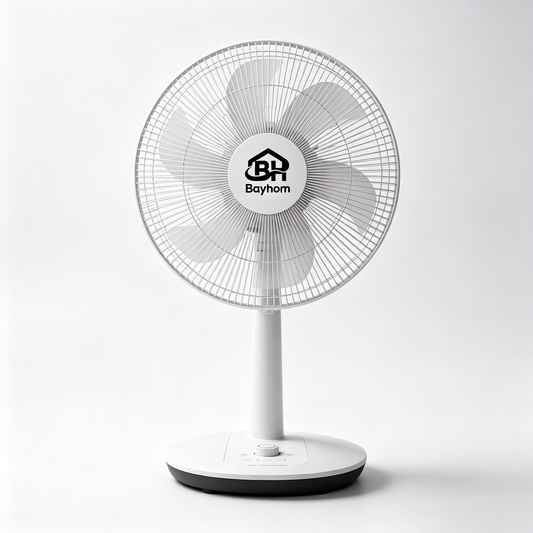 Bayhom Oscillating Table Fan, Quiet Operation Desktop Cooling Fan with Rotary Control, Compact Small Electric Fan for Indoor Home‑Use