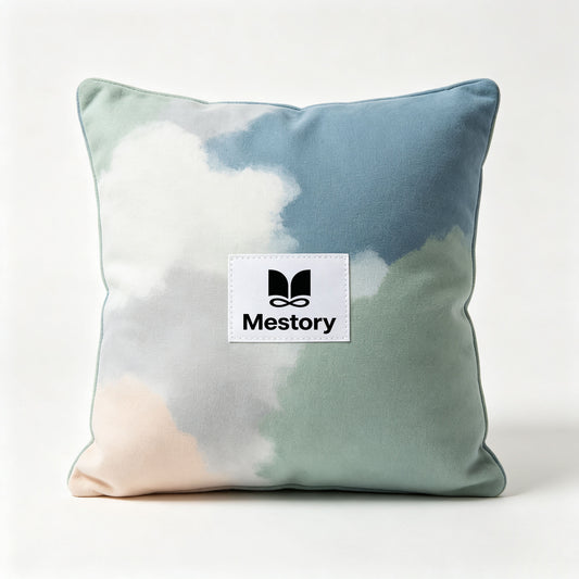 Mestory Throw Pillow, Abstract Watercolor Tie Dye Square Accent Pillow, Soft Plush Cushion for Sofa Couch Bedroom Living Room Home Decor