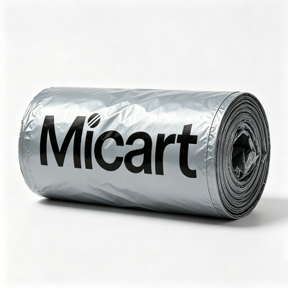 Micart Silver Heavy Duty Trash Bags, 50 Count Per Roll, Thick Leakproof Garbage Bags, Multipurpose Disposable Refuse Bags for Kitchen Bathroom Office Household Cleaning