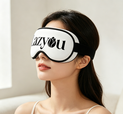 Lazyou Heated Eye Mask for Eye Fatigue Relief, Soft Adjustable Hot Compress Eye Therapy Mask, Portable Light Blocking Warm Eye Mask for Sleep Travel Office