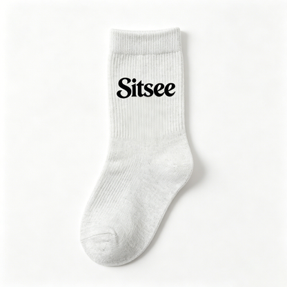 Sitsee Men’s Light Heather Gray Ribbed Crew Socks 5 Pairs Gift Box Pack, Soft Breathable Cotton Mid Calf Socks, Stretch Non-Slip Casual Athletic Daily Work Socks