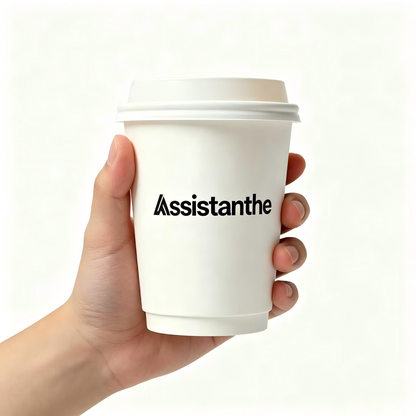 Assistanthe  Disposable Paper Coffee Cups with Lids, 12oz Insulated Hot Cups, Leak-Proof, Eco-Friendly for Coffee, Tea, Hot Chocolate, White