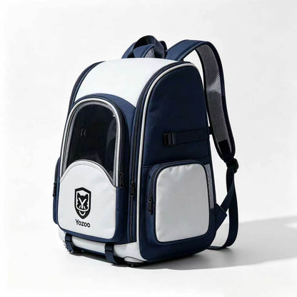 Yozoo Pet Backpack Carrier, Breathable Transparent Window Pet Travel Backpack, Foldable Pet Carrier Backpack for Small Cats Dogs Outdoor Walking Camping Trip