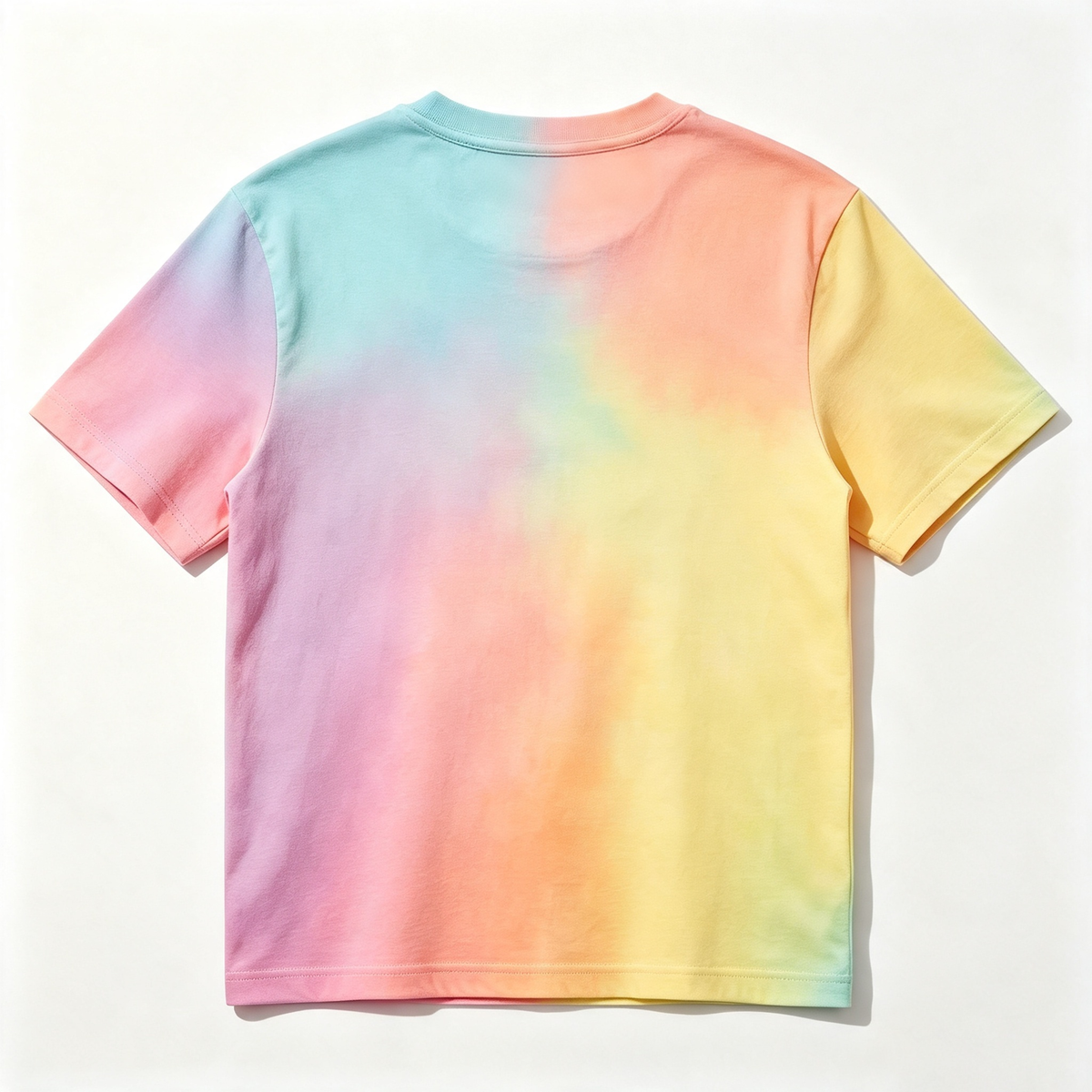 Misscuck Tie‑Dye Short Sleeve Crew Neck T‑Shirt, Casual Colorful Gradient Basic Tee for Women, Soft Breathable Daily Wear Top