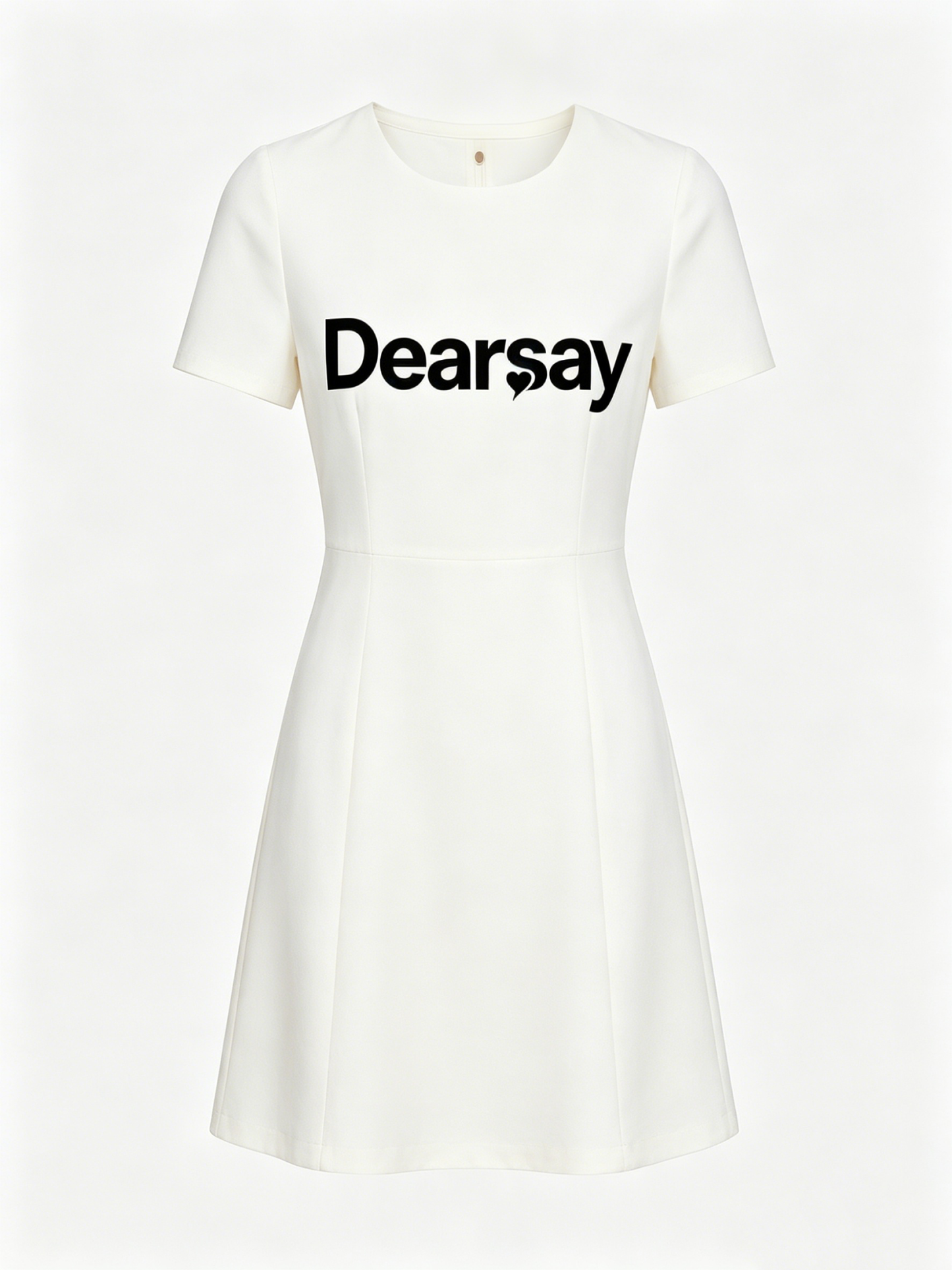 Dearsay Women's Crew Neck Short Sleeve A-Line Mini Dress, Slim Waist Casual Office Party Short Dress