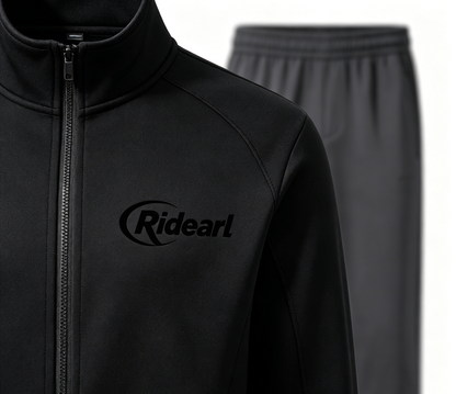 Ridearl Men's Tracksuit, Zip Up Stand Collar Jacket & Jogger Pants Set, Casual Athletic Sports Sweat Suit
