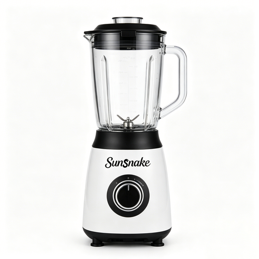 Sunsnake Countertop Blender, 500W High-Speed Smoothie Blender with 40oz Glass Jar, Multi-Function for Shakes, Smoothies & Food Prep, 3 Speed Settings
