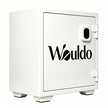 Wouldo White Digital Keypad Home Safe Box, Heavy Duty Steel Security Cabinet, Small Fireproof Anti-Theft Safe for Cash Jewelry Documents Office Bedroom Storage