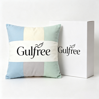Gulfree Color Block Square Throw Pillow Complete Set, Soft Pastel Cushion with Insert, Vacuum Compressed Home Sofa Decor Pillow Gift Box