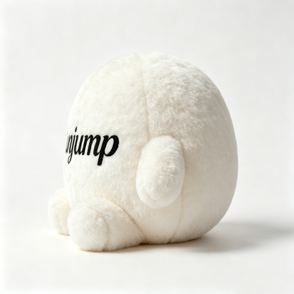 Sunjump Round Chubby Plush Stuffed Toy, Ultra Soft Fluffy Round Hug Pillow Plushie, Cute Minimalist White Stuffed Doll for Sofa Decor Sleep Companion Holiday Gift