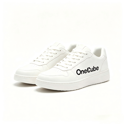 OneCube White Platform Sneakers for Women, Classic Low Top Lace Up Casual Skate Shoes, Lightweight Fashion Walking Shoes Daily Street Footwear