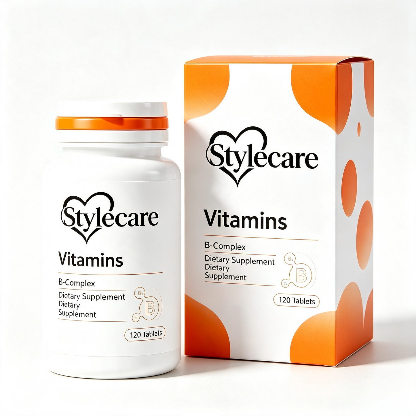 Stylecare Vitamin B Complex Tablets, B Vitamins Dietary Supplement with B1,B6, Support Energy Metabolism, 120 Counts for Men & Women