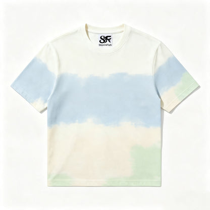StormFish Tie‑Dye Short‑Sleeve Crew Neck T‑Shirt, Casual Loose Fit Soft Lightweight Summer Tee
