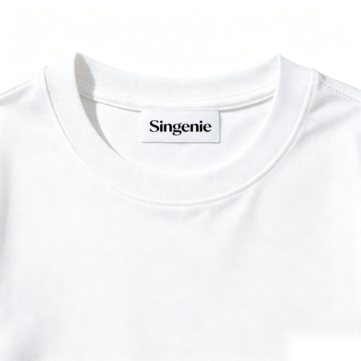 Singenie Crew Neck Shor-Sleeve T-Shirt, Premium Cotton Solid White Casual Tee for Men Everyday Wear