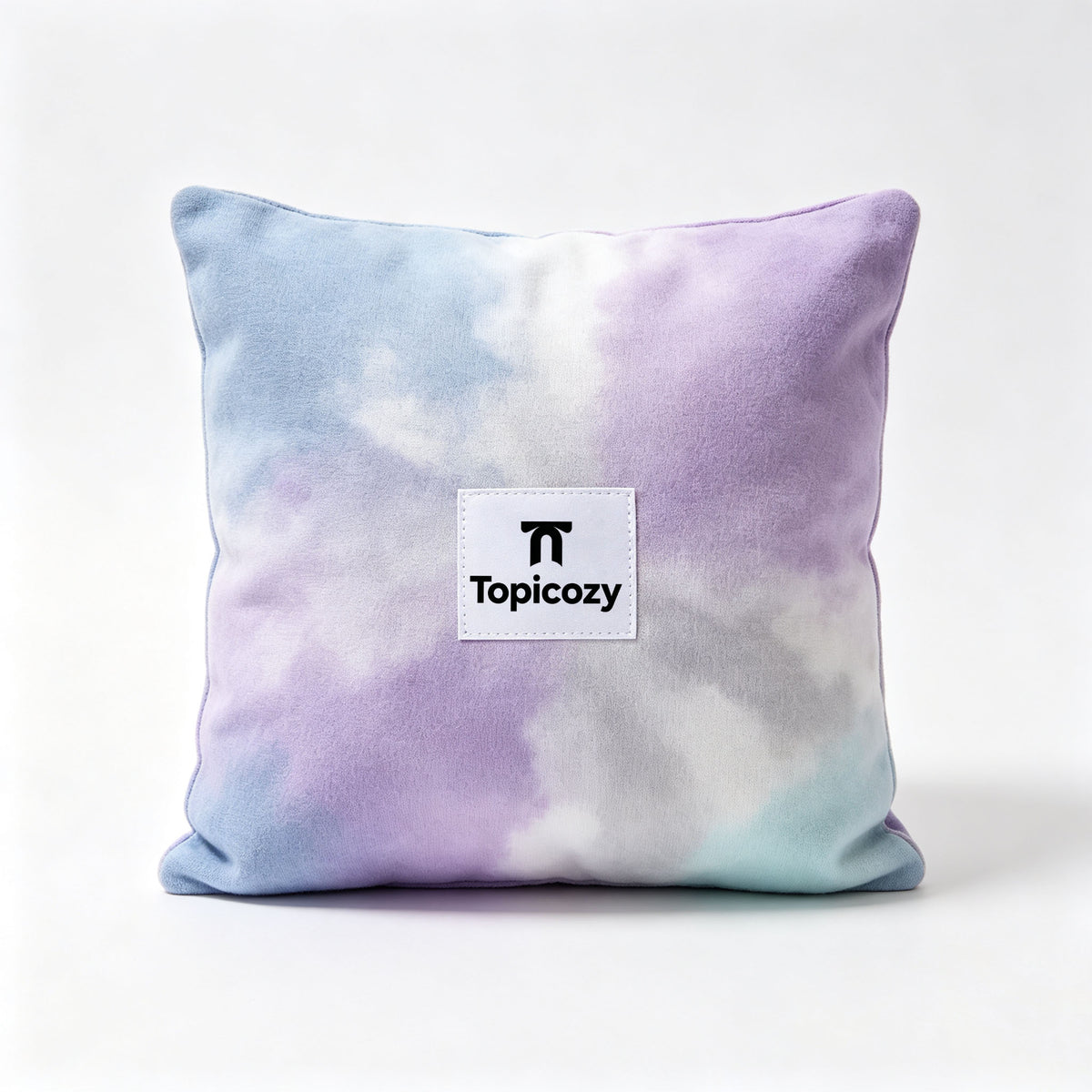 Topicozy Decorative Throw Pillow, Pastel Tie Dye Square Accent Pillow, Soft Plush Cushion for Sofa Couch Bedroom Living Room Home Decor