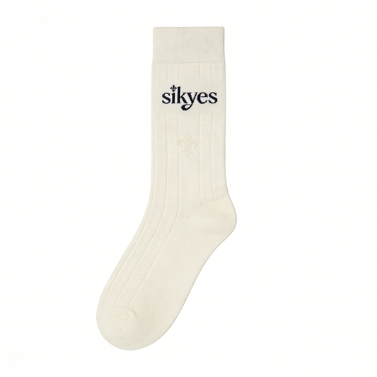 【sikyes Logo Jacquard Crew Socks】—— Stylish Comfort for Everyday Wear
