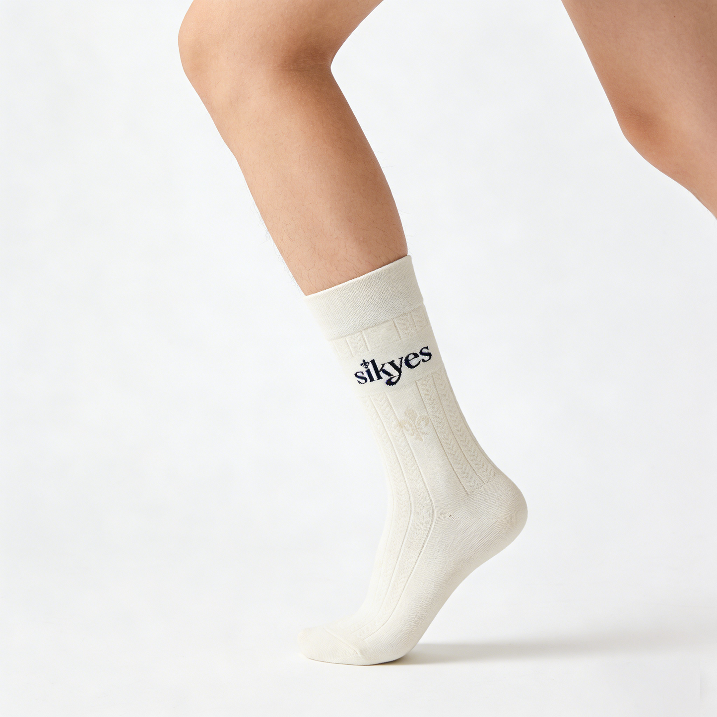 【sikyes Logo Jacquard Crew Socks】—— Stylish Comfort for Everyday Wear