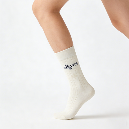 【sikyes Logo Jacquard Crew Socks】—— Stylish Comfort for Everyday Wear