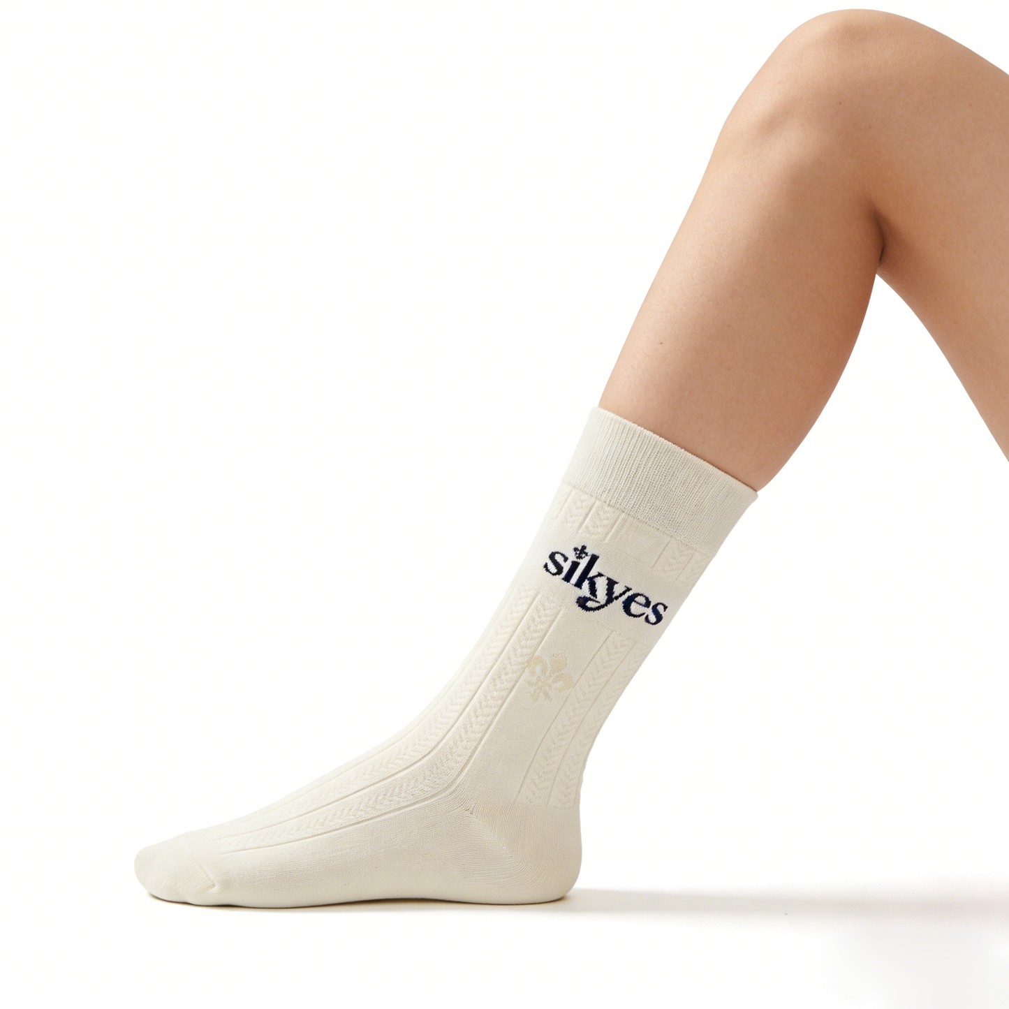 【sikyes Logo Jacquard Crew Socks】—— Stylish Comfort for Everyday Wear