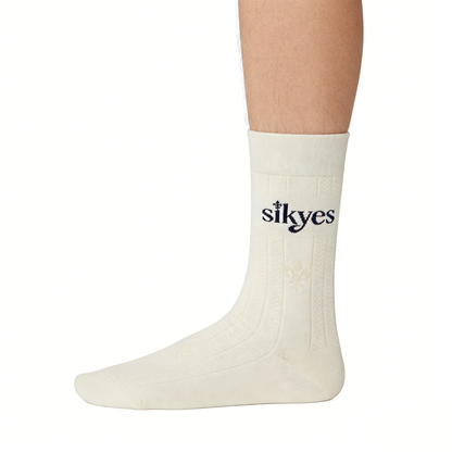 【sikyes Logo Jacquard Crew Socks】—— Stylish Comfort for Everyday Wear
