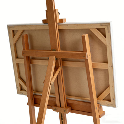 PLART Adjustable Studio Easel – Premium Solid Beech Wood Art Easel with Adjustable Height & Angle, Stable Tripod Base, and Integrated Storage Tray for Professional Artists, Art Students, and Display Use