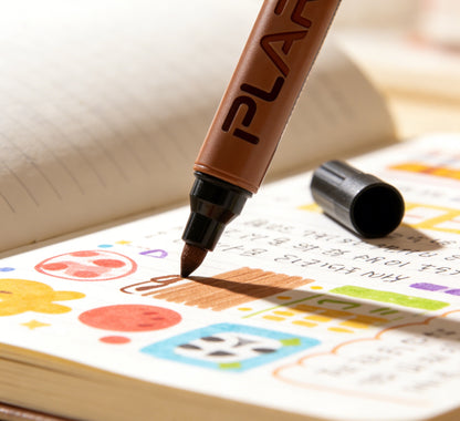 PLART Brown Marking Pen | Rich True-to-Life Color, Smooth Ink Flow, Durable Tip for Art, Journaling, and Office Use